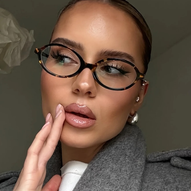 Sunglasses Uv400 - نظارات شمسية بيضاوية عتيقة للنساء من