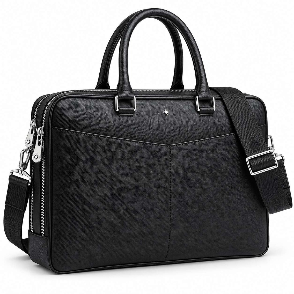 Leather Briefcase - حقيبة رجالية كلاسيكية للأعمال، حقيبة مكتبية