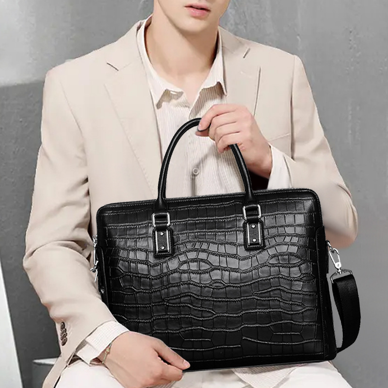 Leather Briefcase - حقيبة يد رجالية جديدة من الجلد