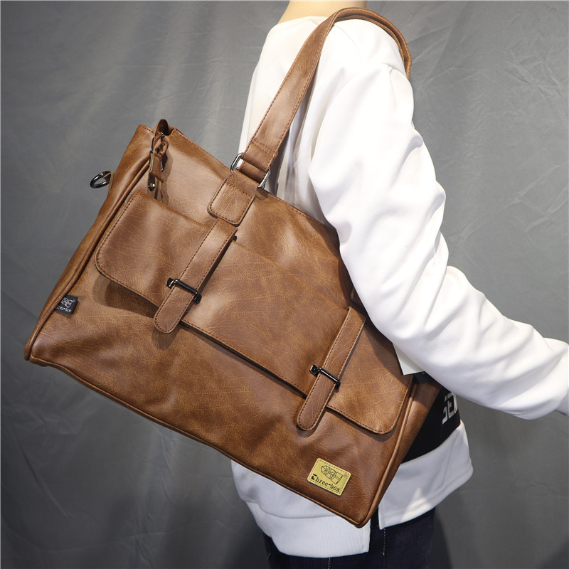 Leather Briefcase - الكورية مصمم الأزياء حقيبة كتف جلدية