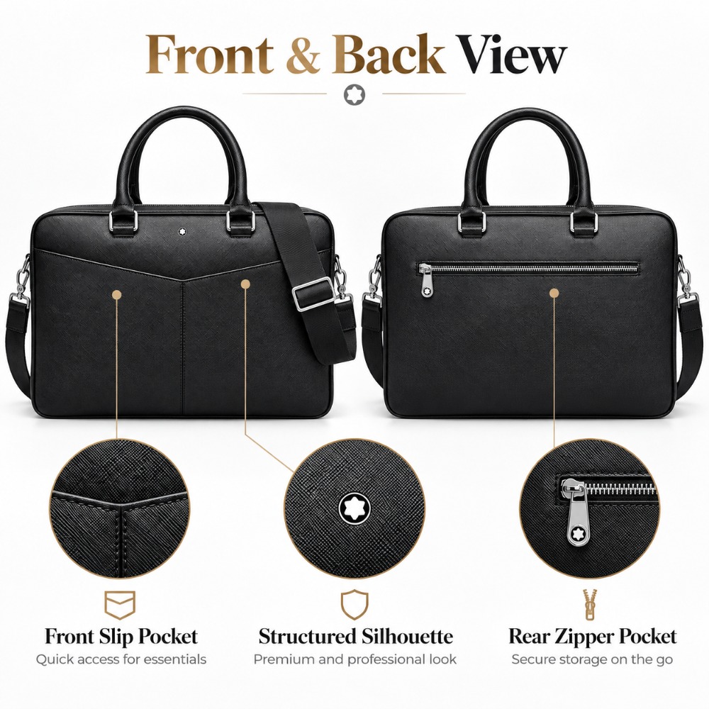 حقيبة رجالية فاخرة للأعمال، مص - مراجعة Leather Briefcase وسعره