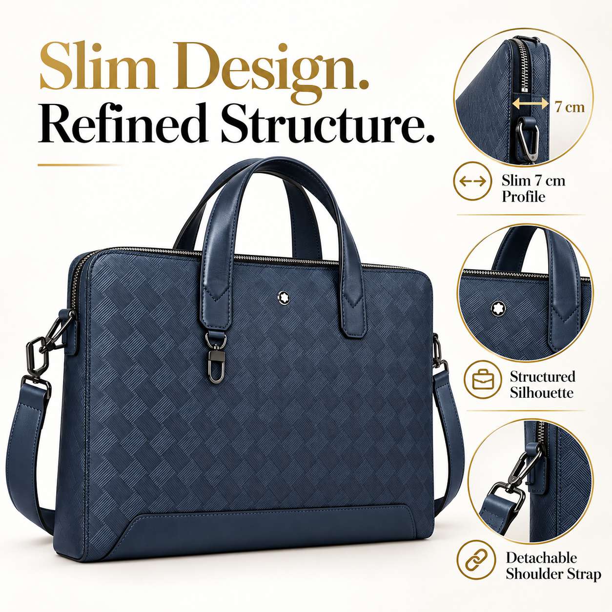 حقيبة أعمال رجالية فاخرة بتصمي - مراجعة Leather Briefcase وسعره