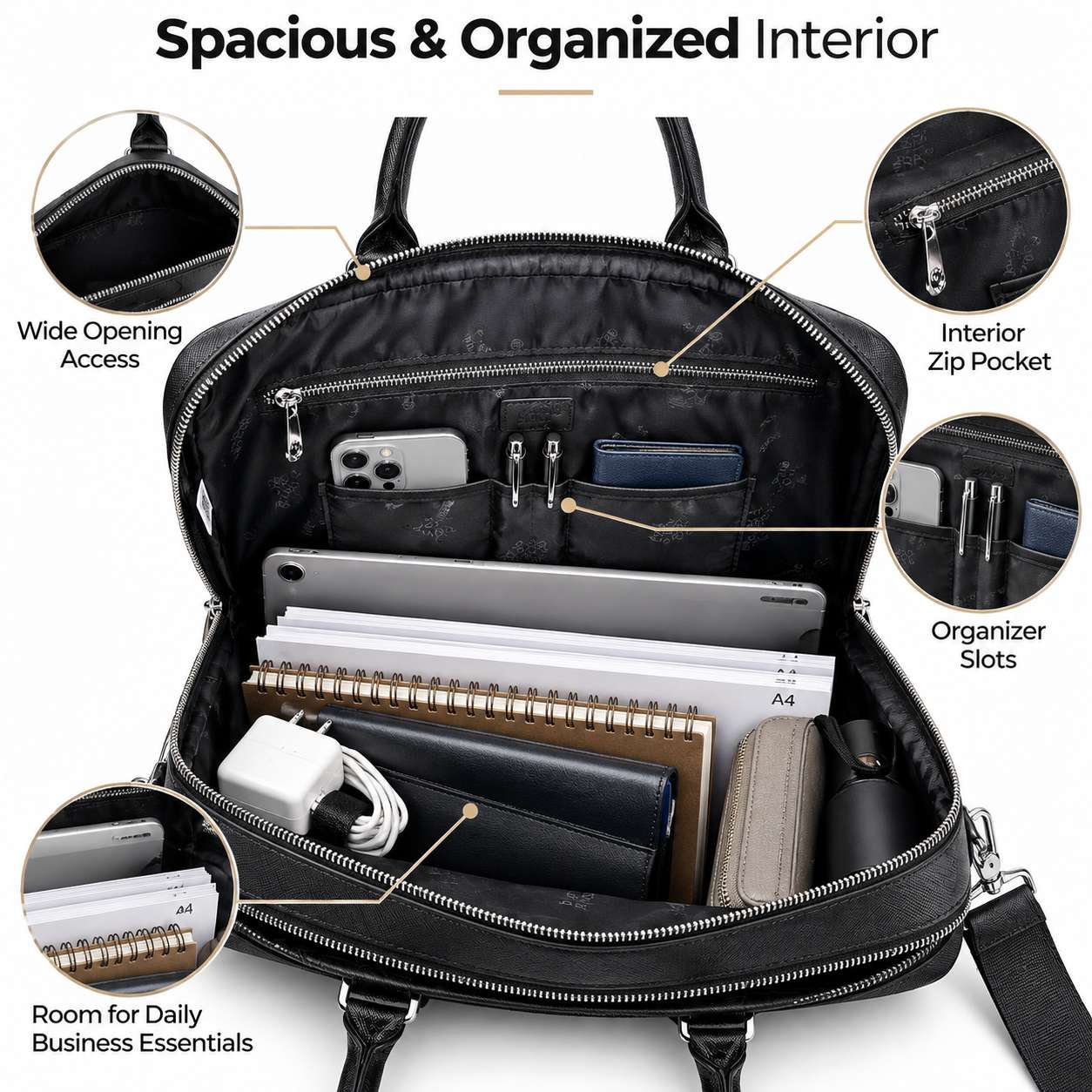 حقيبة رجالية كلاسيكية للأعمال، - مراجعة Leather Briefcase وسعره