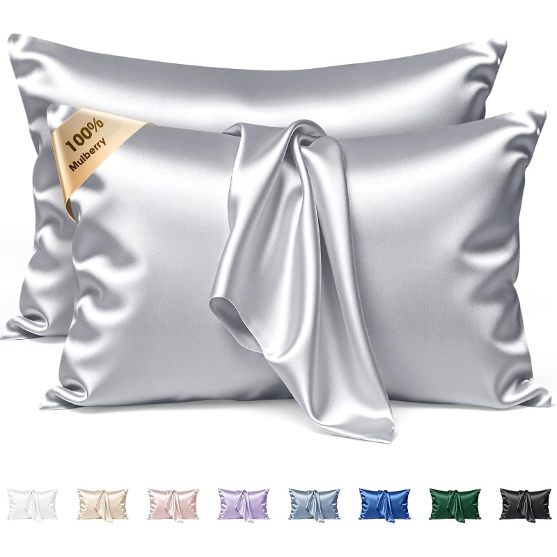 قطعتان من أغطية الوسائد المصنو - مراجعة Silk Pillowcase وسعره