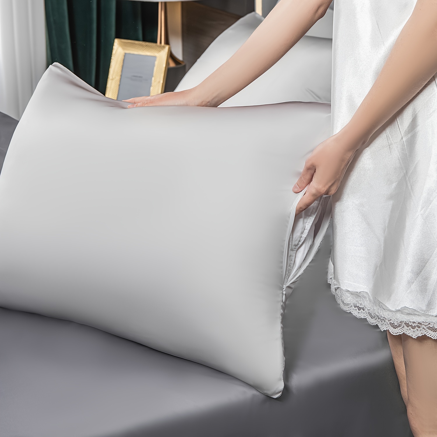 قطعتان من أغطية الوسائد المصنو - مراجعة Silk Pillowcase وسعره