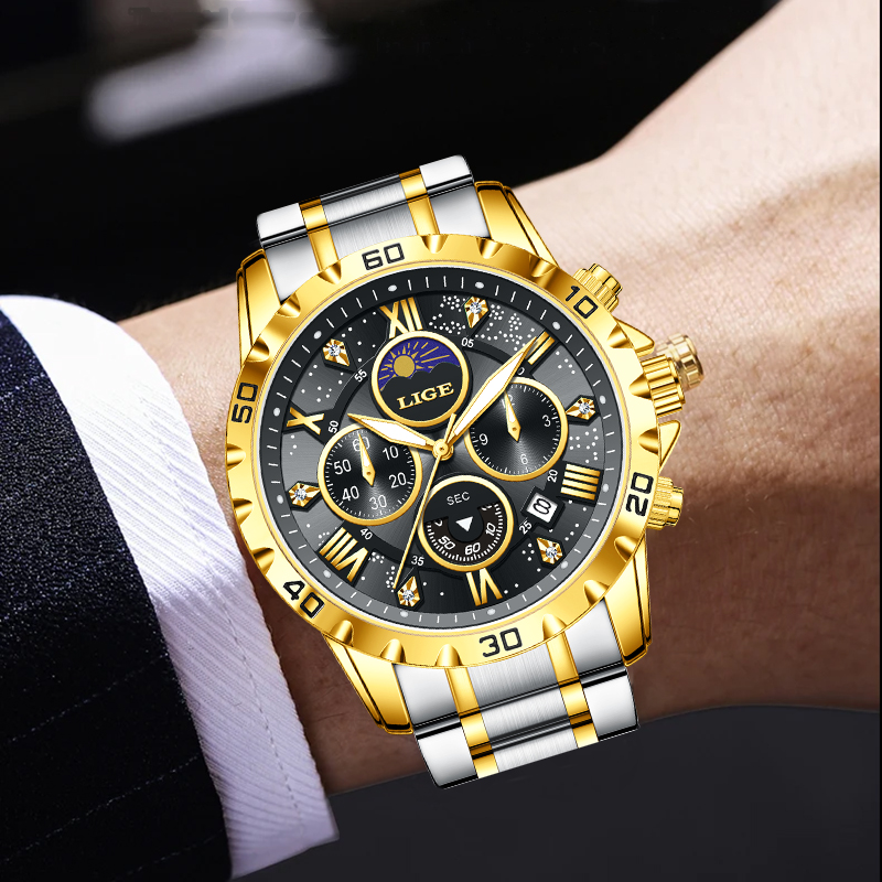 ساعة يد رجالية فاخرة من LIGE،  - مراجعة Luxury Watch Men وسعره