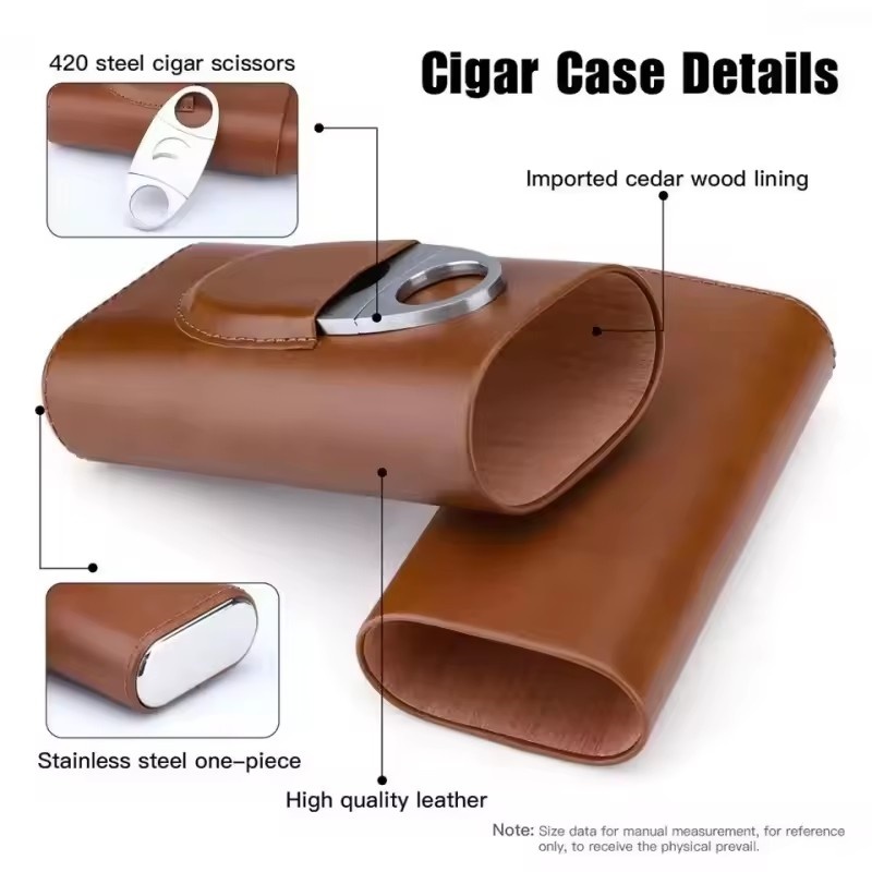 حافظة سيجار جلدية مكونة من 3 أ - مراجعة Premium Cigar Case وسعره