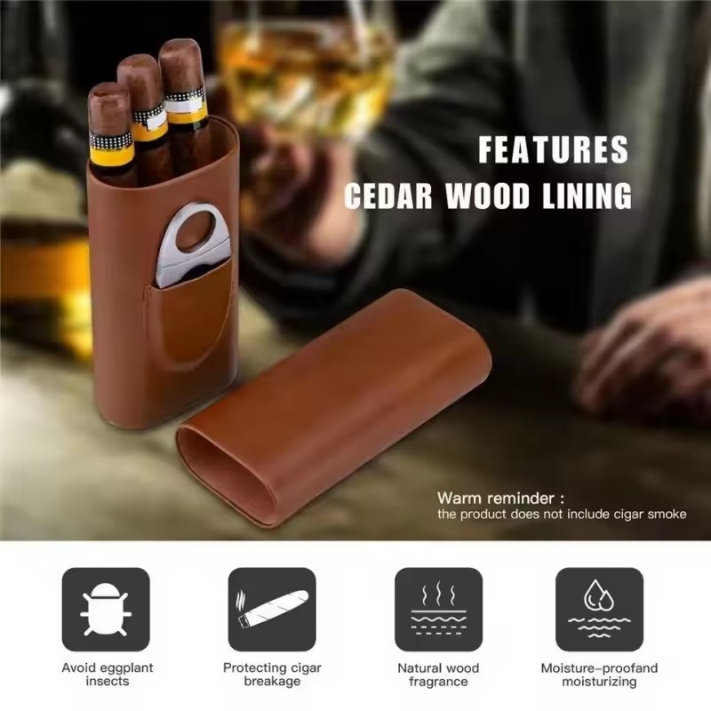 حافظة سيجار جلدية مكونة من 3 أ - مراجعة Premium Cigar Case وسعره