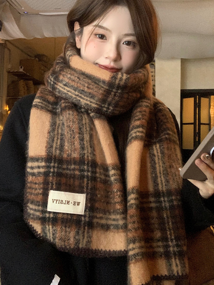 وشاح بني منقوش للجنسين، وشاح د - مراجعة Cashmere Scarf وسعره